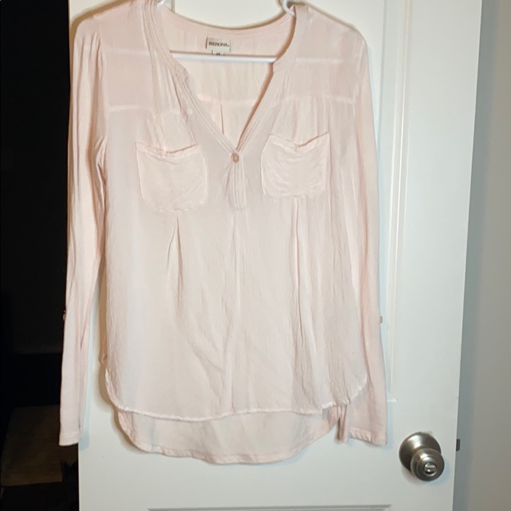 Baby pink long sleeve blouse